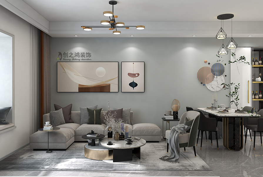 中駿宸景灣112㎡現代簡約風格裝修效果圖！